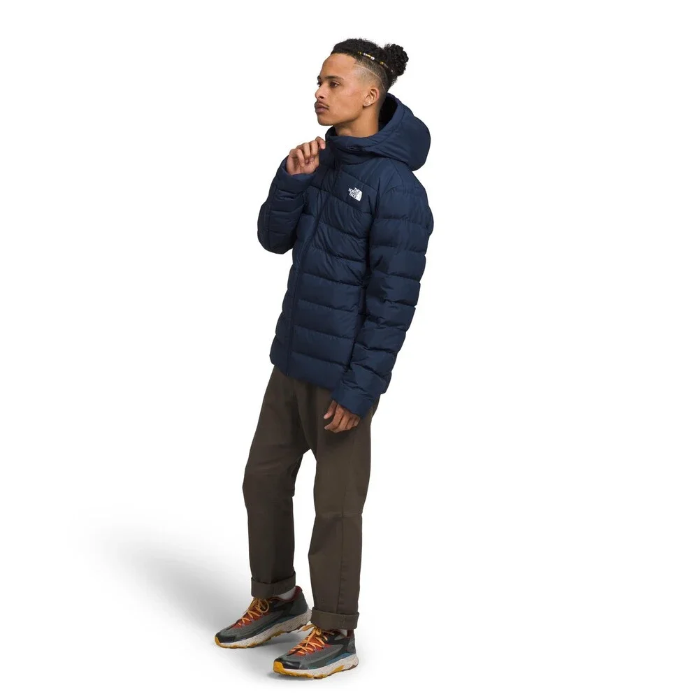 The North Face Aconcagua 3 Puffer Jacket Mens Large Navy Hooded Full Zip GBO3019
